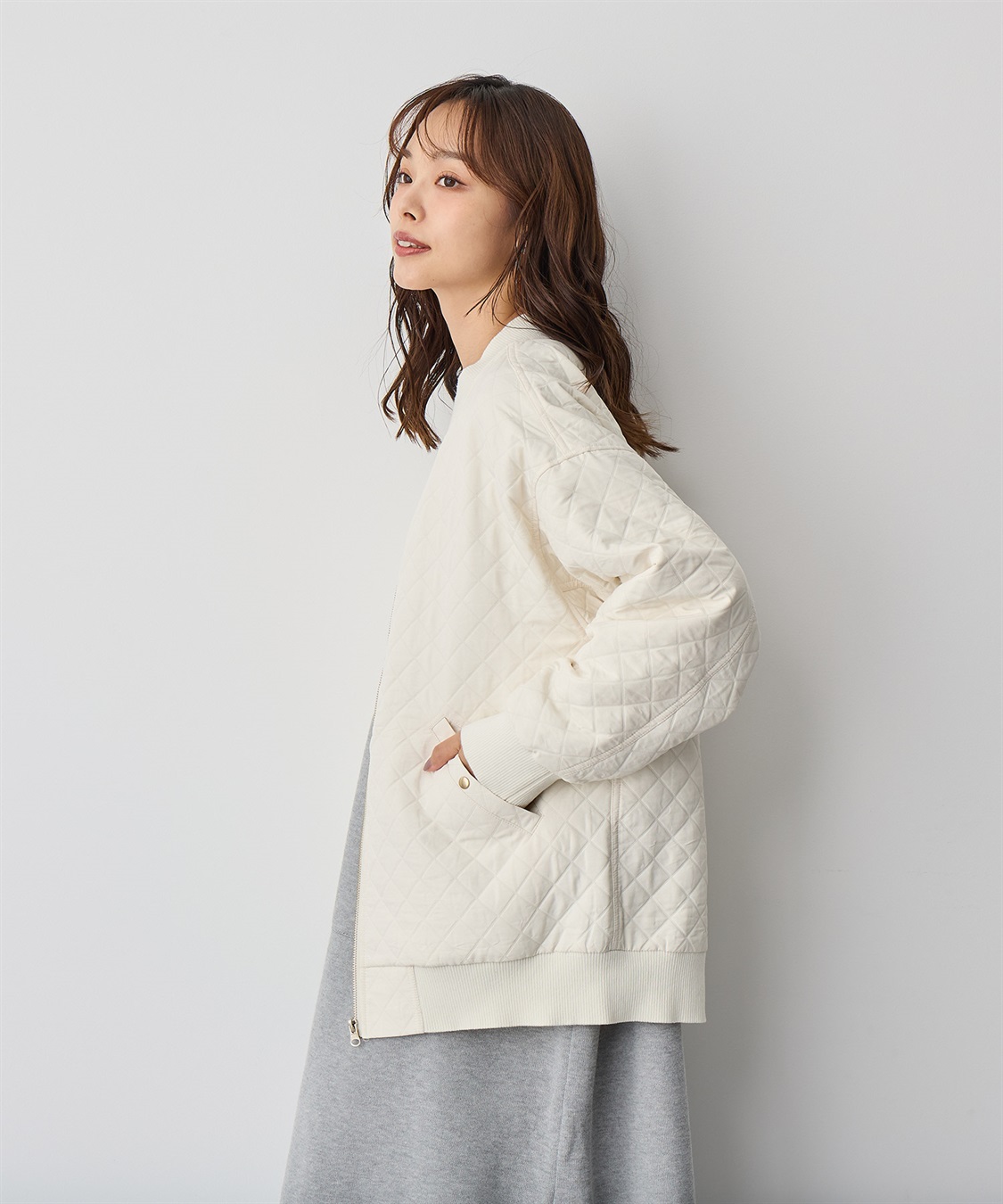 anyfee 【anyfee/プラスサイズ】ダイヤ柄キルトMA-1_sub_14