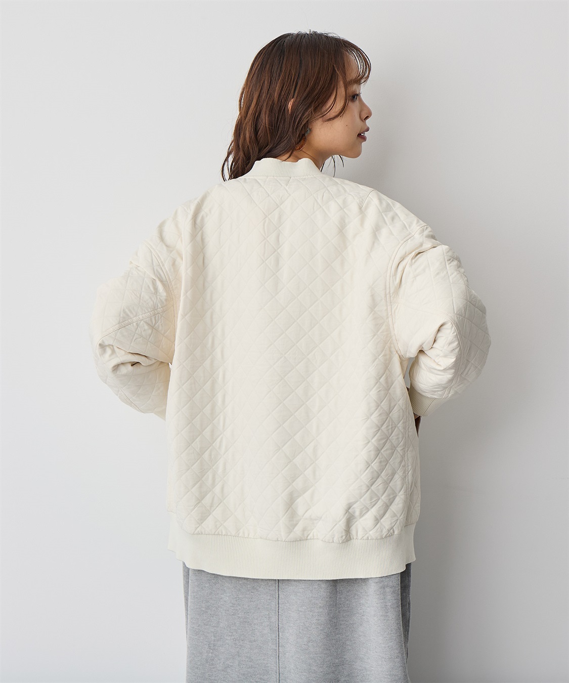 anyfee 【anyfee/プラスサイズ】ダイヤ柄キルトMA-1_sub_15
