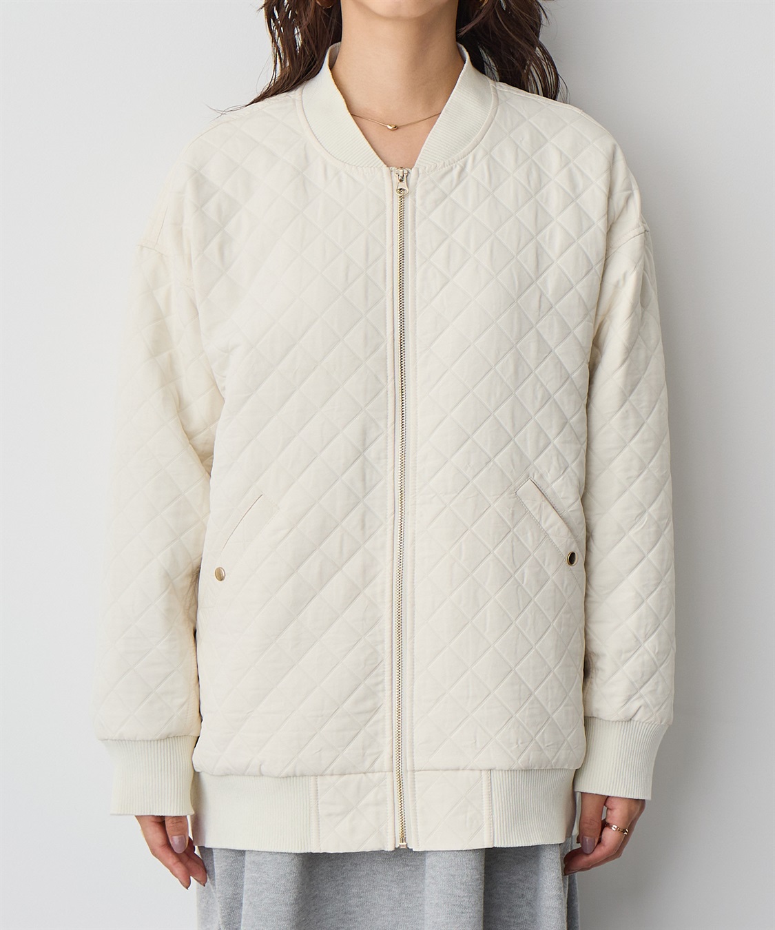 anyfee 【anyfee/プラスサイズ】ダイヤ柄キルトMA-1_sub_18