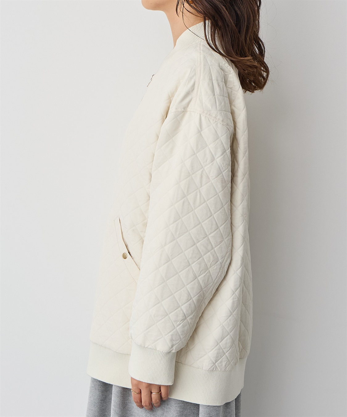 anyfee 【anyfee/プラスサイズ】ダイヤ柄キルトMA-1_sub_19