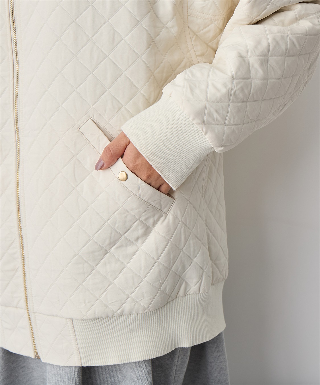 anyfee 【anyfee/プラスサイズ】ダイヤ柄キルトMA-1_sub_20