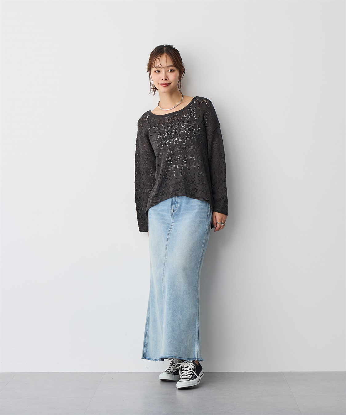 anyfee 【anyfee/プラスサイズ】透かし編みニットプルオーバー_sub_17