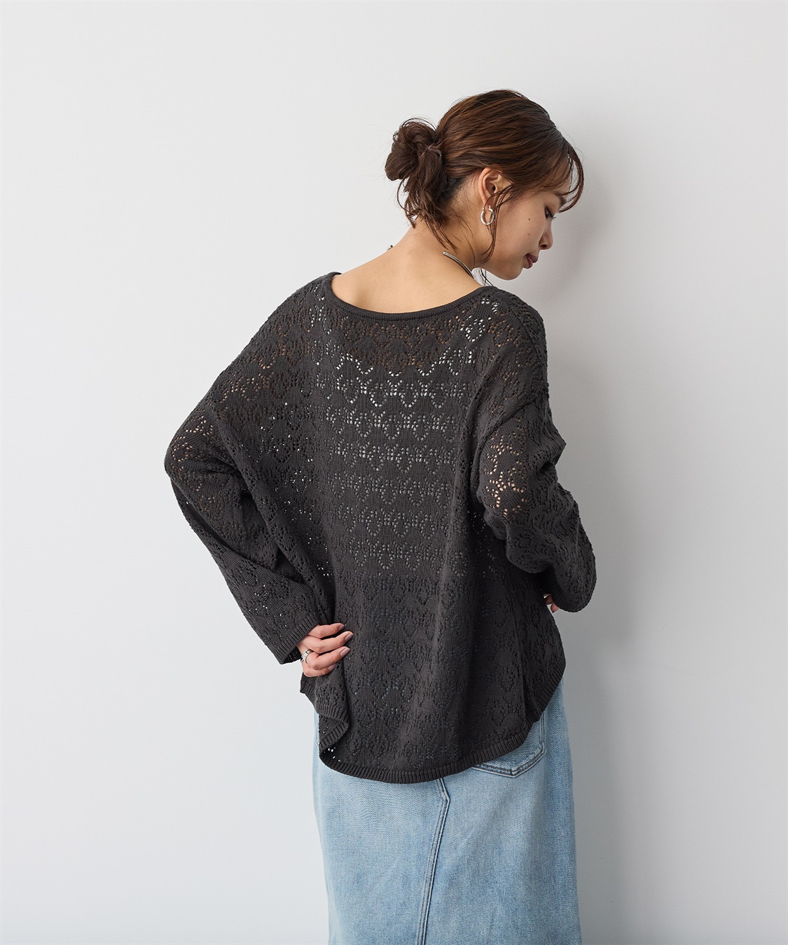 anyfee 【anyfee/プラスサイズ】透かし編みニットプルオーバー_sub_19