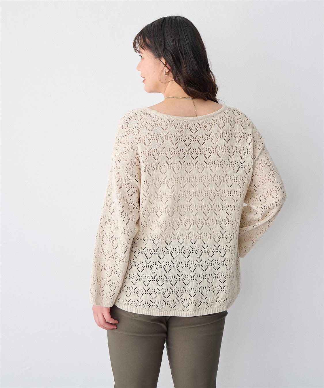 anyfee 【anyfee/プラスサイズ】透かし編みニットプルオーバー_sub_23