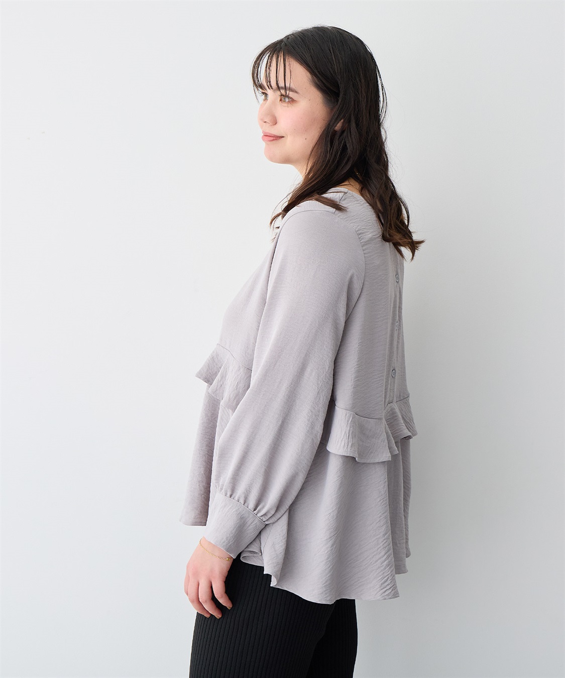 anyfee 【anyfee/プラスサイズ】前後2wayティアードフリルブラウス_sub_2