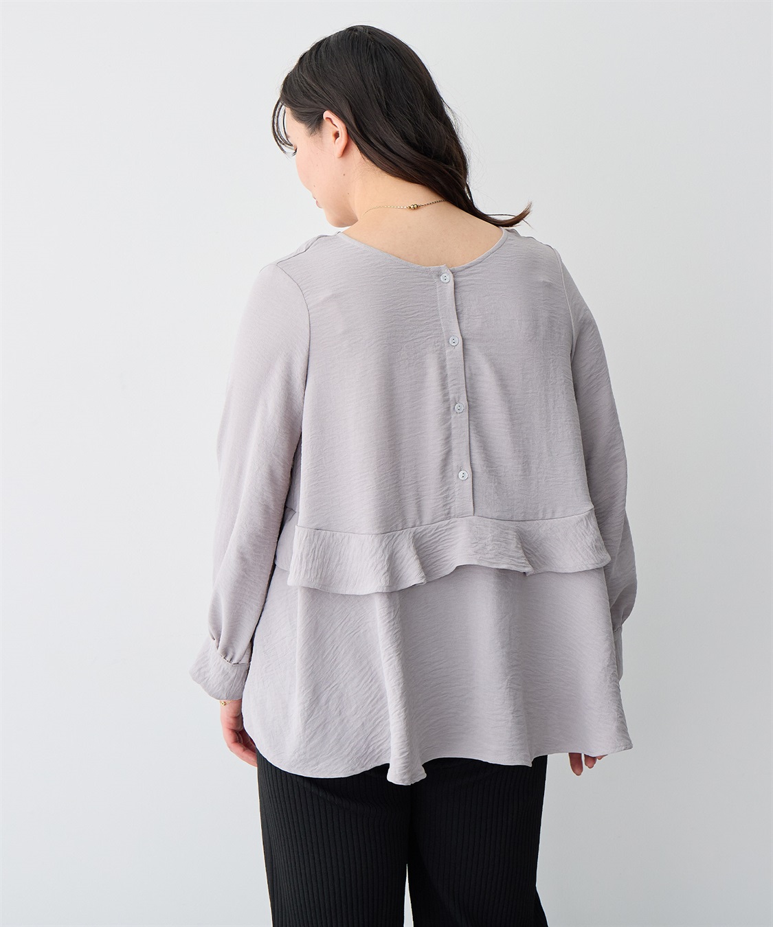 anyfee 【anyfee/プラスサイズ】前後2wayティアードフリルブラウス_sub_3