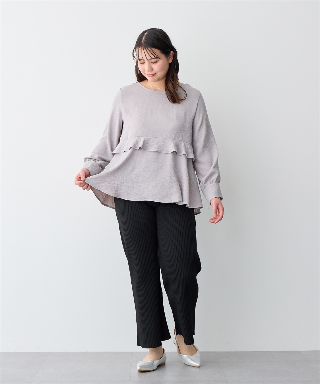 anyfee 【anyfee/プラスサイズ】前後2wayティアードフリルブラウス_sub_4