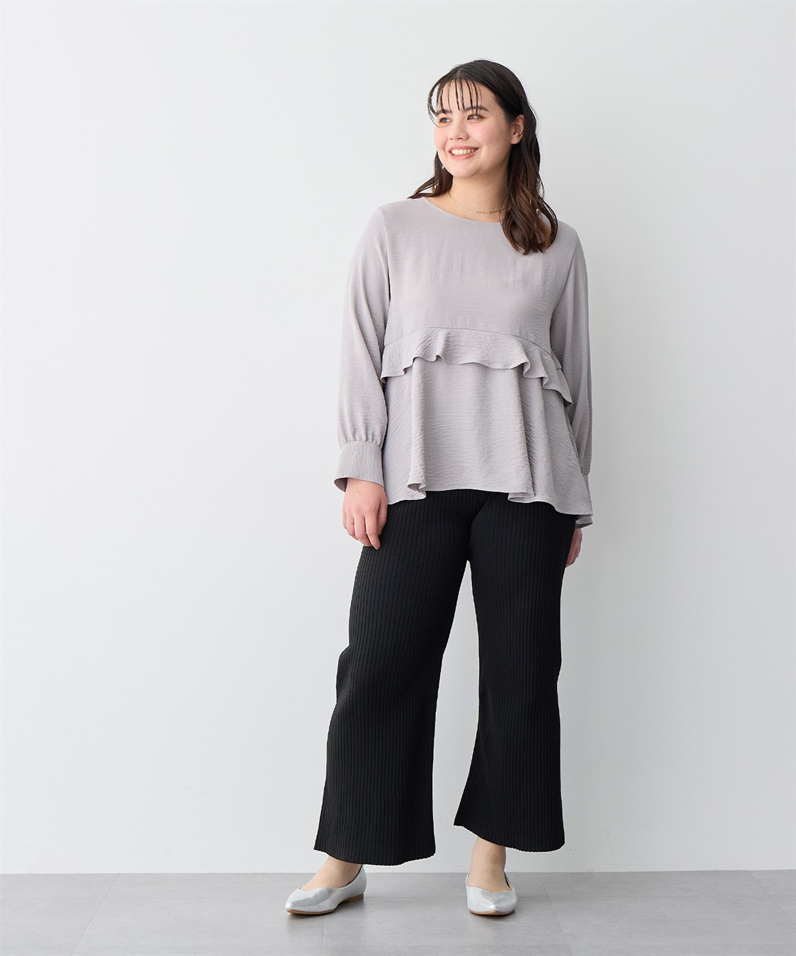 anyfee 【anyfee/プラスサイズ】前後2wayティアードフリルブラウス_sub_5