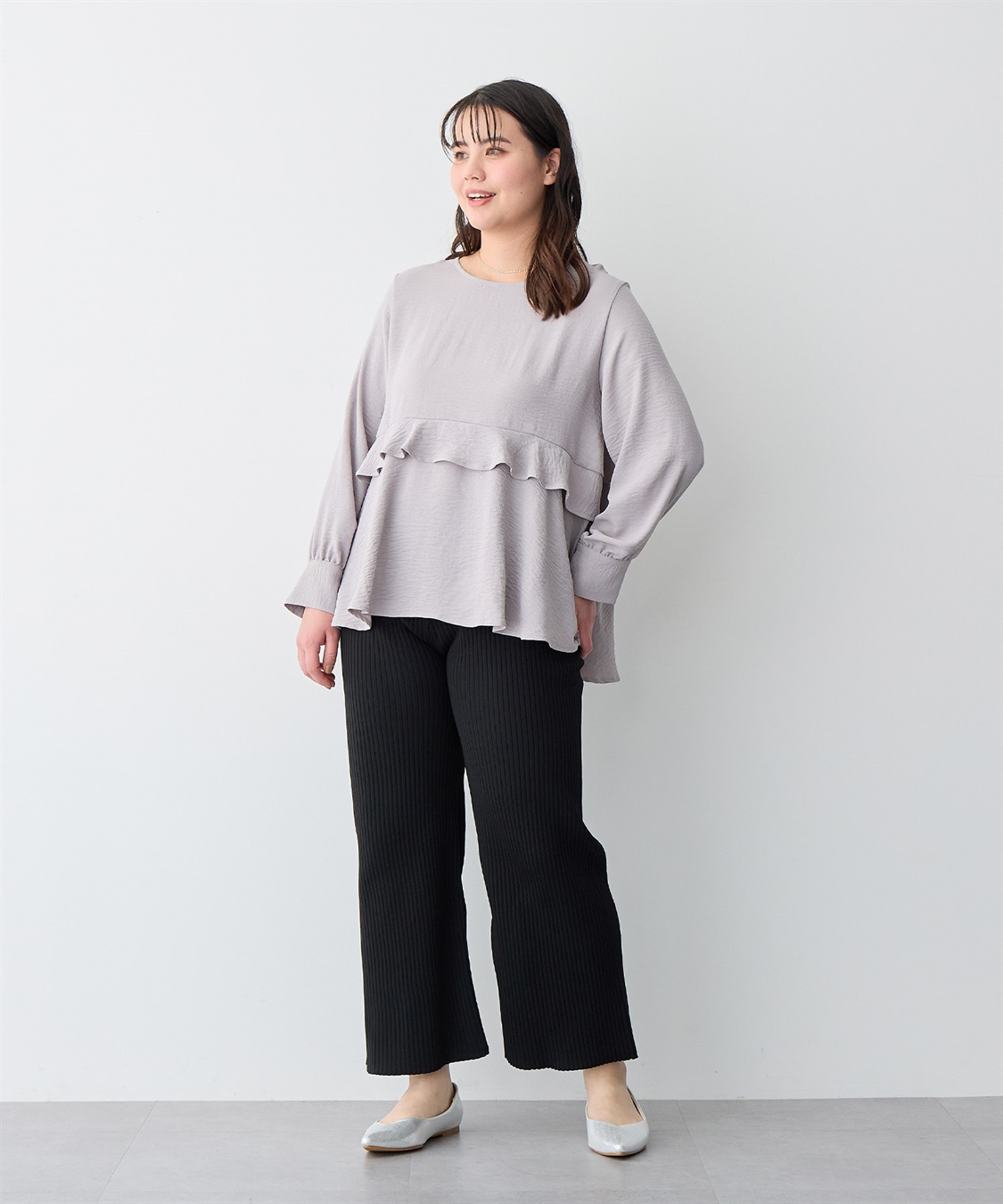 anyfee 【anyfee/プラスサイズ】前後2wayティアードフリルブラウス_sub_6