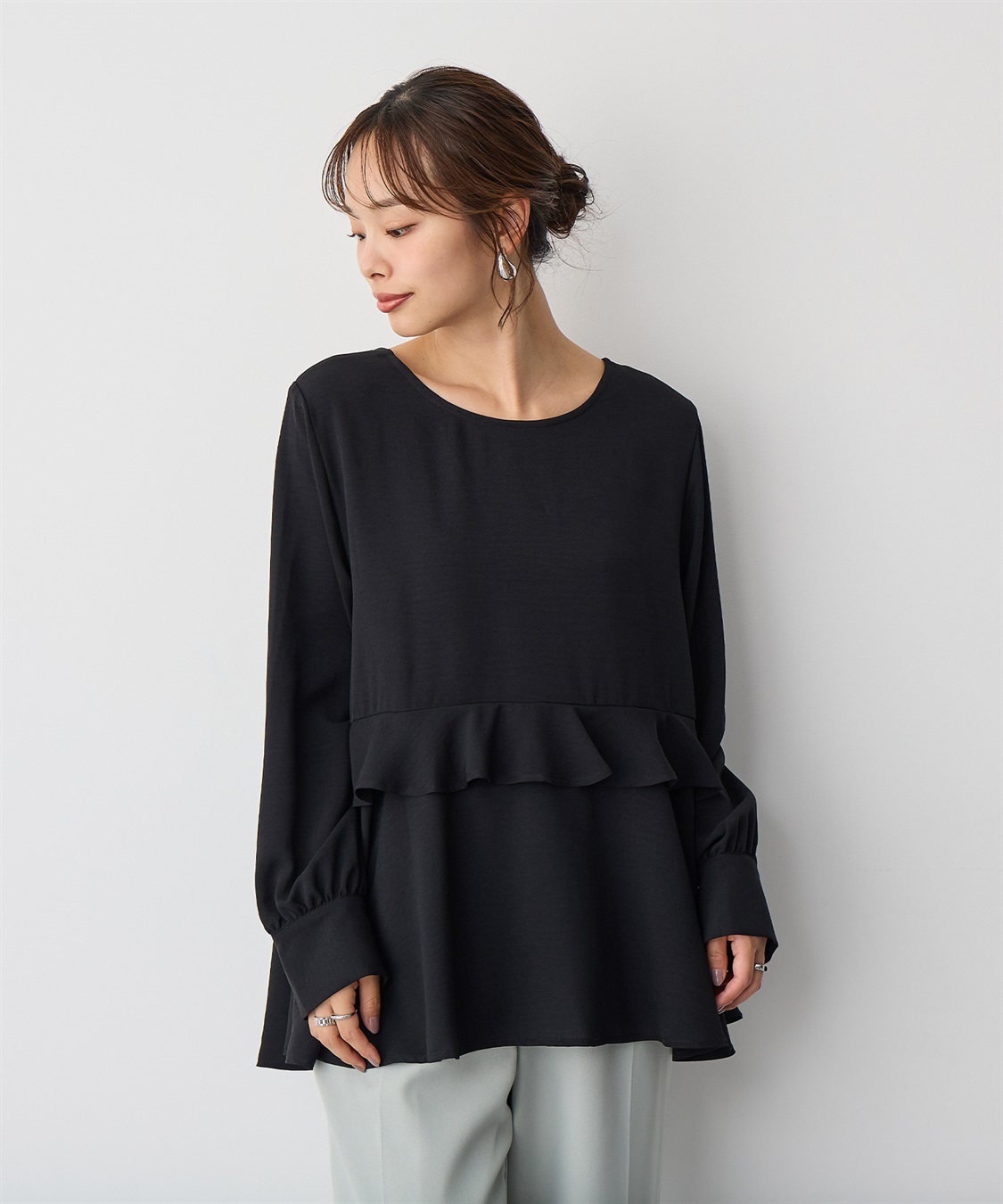 anyfee 【anyfee/プラスサイズ】前後2wayティアードフリルブラウス_sub_10