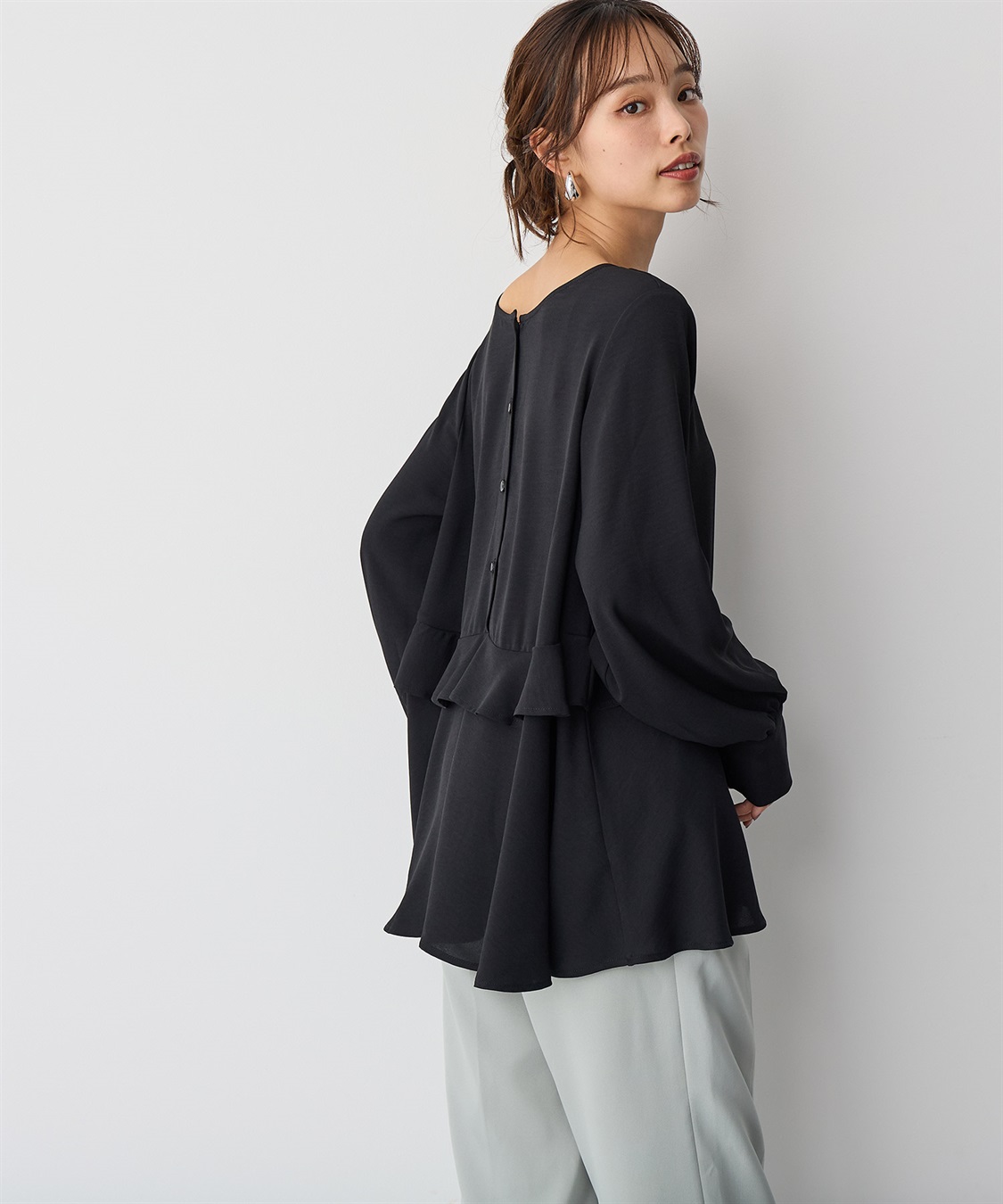 anyfee 【anyfee/プラスサイズ】前後2wayティアードフリルブラウス_sub_11