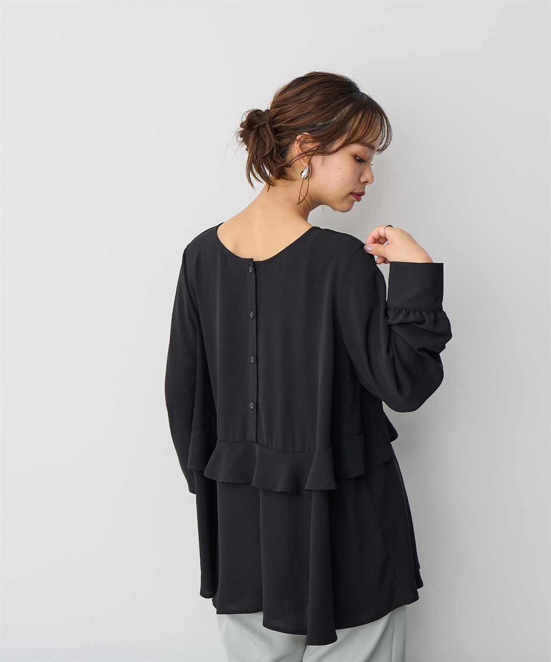 anyfee 【anyfee/プラスサイズ】前後2wayティアードフリルブラウス_sub_12