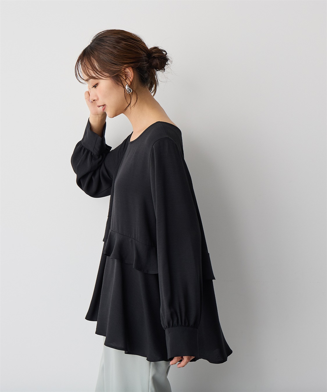 anyfee 【anyfee/プラスサイズ】前後2wayティアードフリルブラウス_sub_13