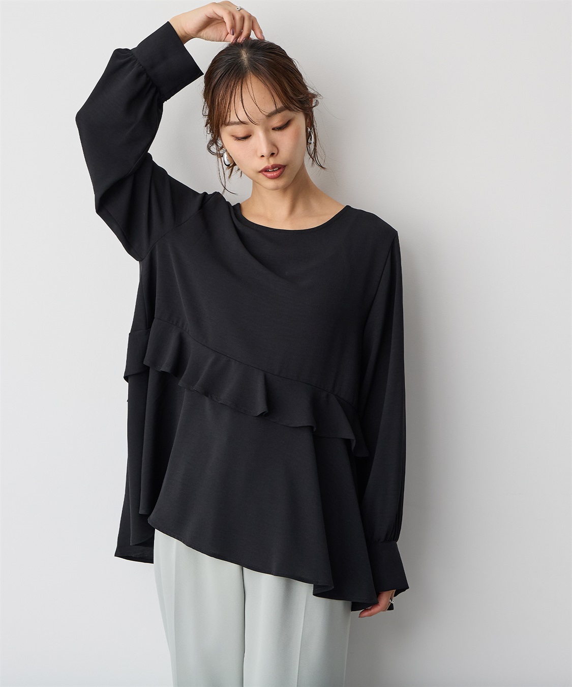 anyfee 【anyfee/プラスサイズ】前後2wayティアードフリルブラウス_sub_15