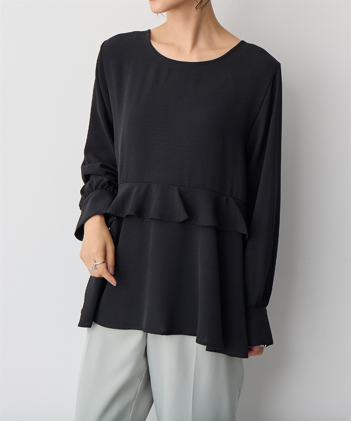 anyfee 【anyfee/プラスサイズ】前後2wayティアードフリルブラウス_sub_17