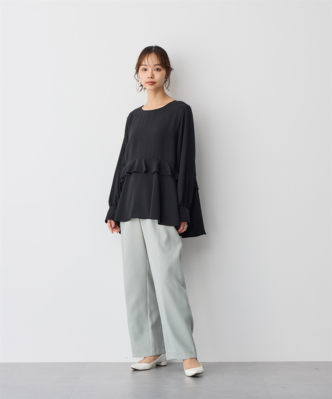 anyfee 【anyfee/プラスサイズ】前後2wayティアードフリルブラウス_sub_18