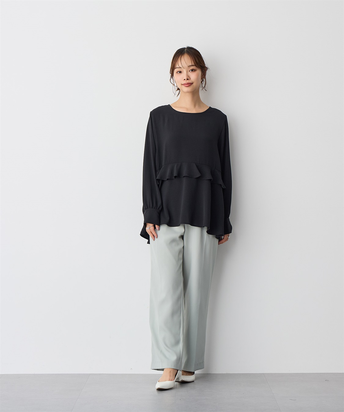 anyfee 【anyfee/プラスサイズ】前後2wayティアードフリルブラウス_sub_20