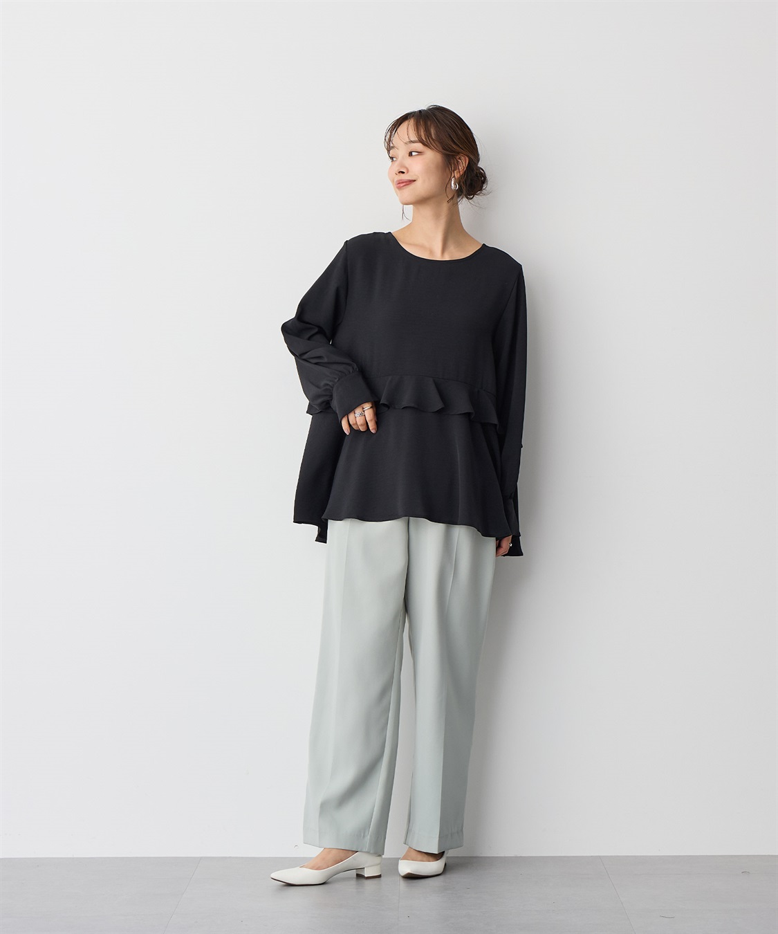 anyfee 【anyfee/プラスサイズ】前後2wayティアードフリルブラウス_sub_21