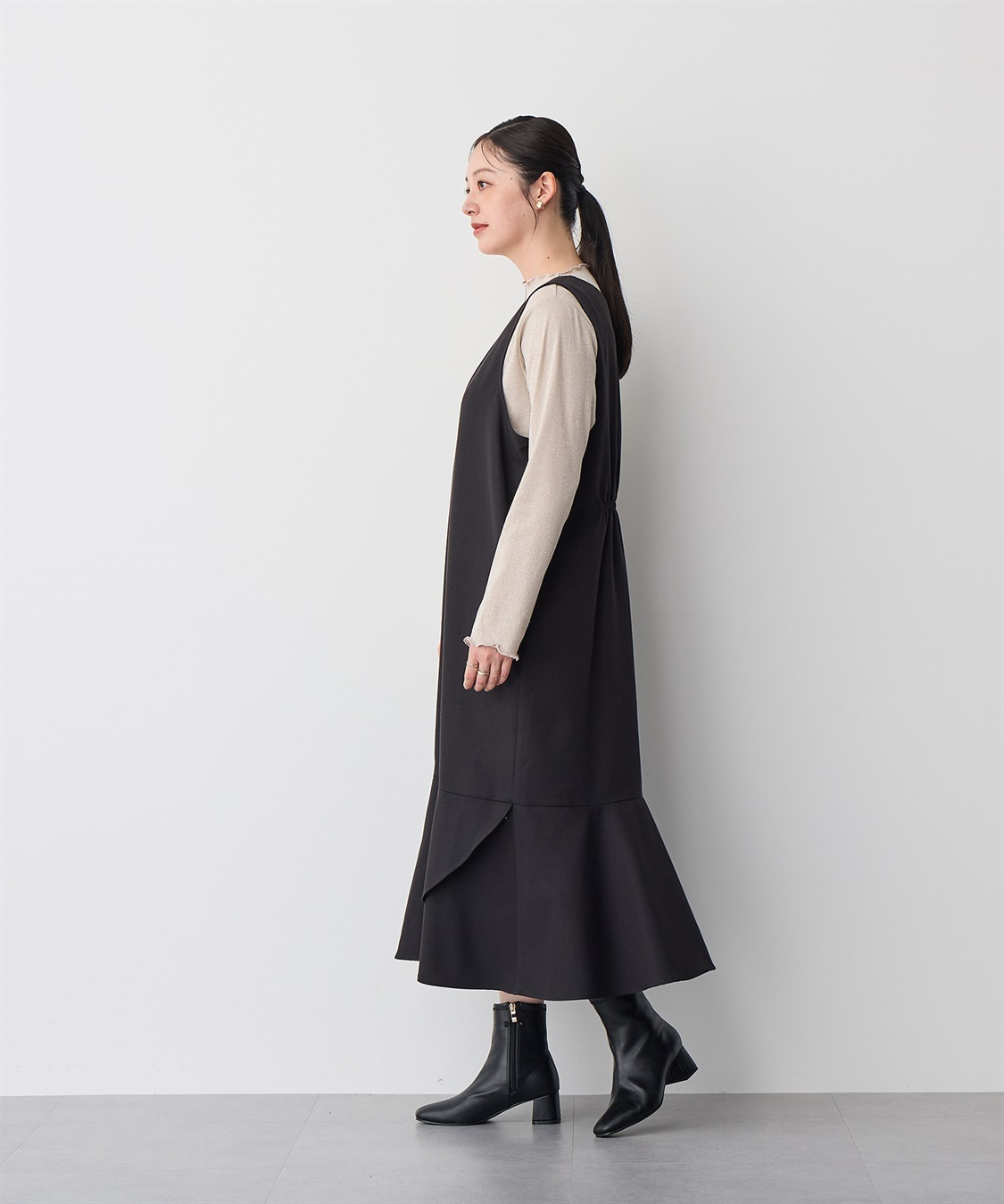 Life Style by cross marche 【anyfee/プラスサイズ】深ネックマーメイドジャンスカ_sub_9