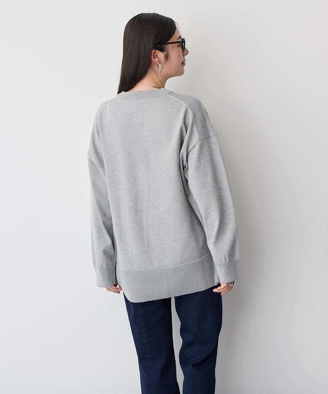 anyfee 【anyfee/プラスサイズ】スウェットライクニットカーディガン_sub_7