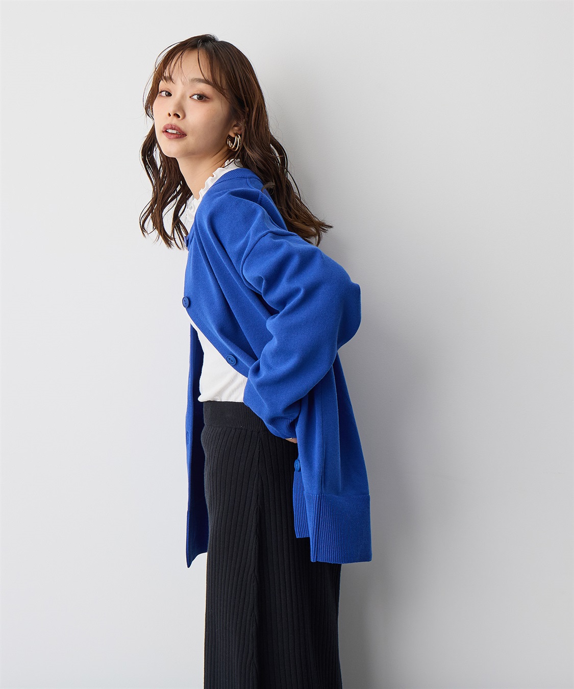 anyfee 【anyfee/プラスサイズ】スウェットライクニットカーディガン_sub_14