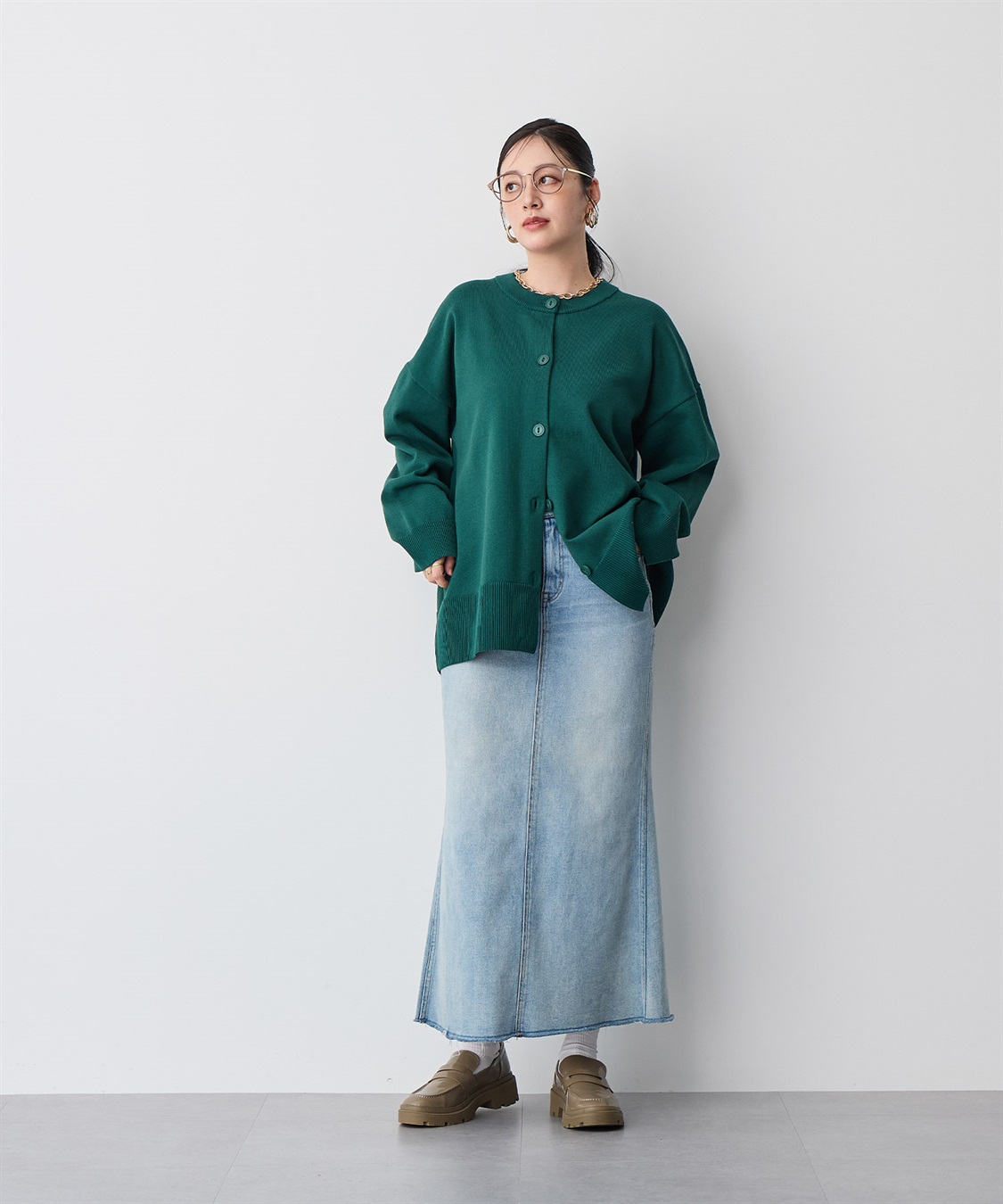 anyfee 【anyfee/プラスサイズ】スウェットライクニットカーディガン_sub_17