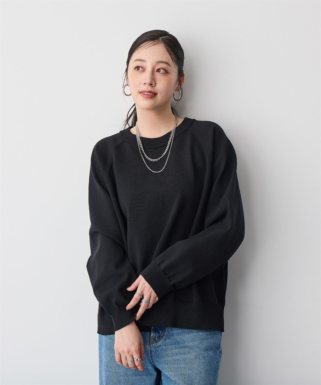 anyfee 【anyfee/プラスサイズ】ビックシルエットラグランニットプルオーバー_sub_7