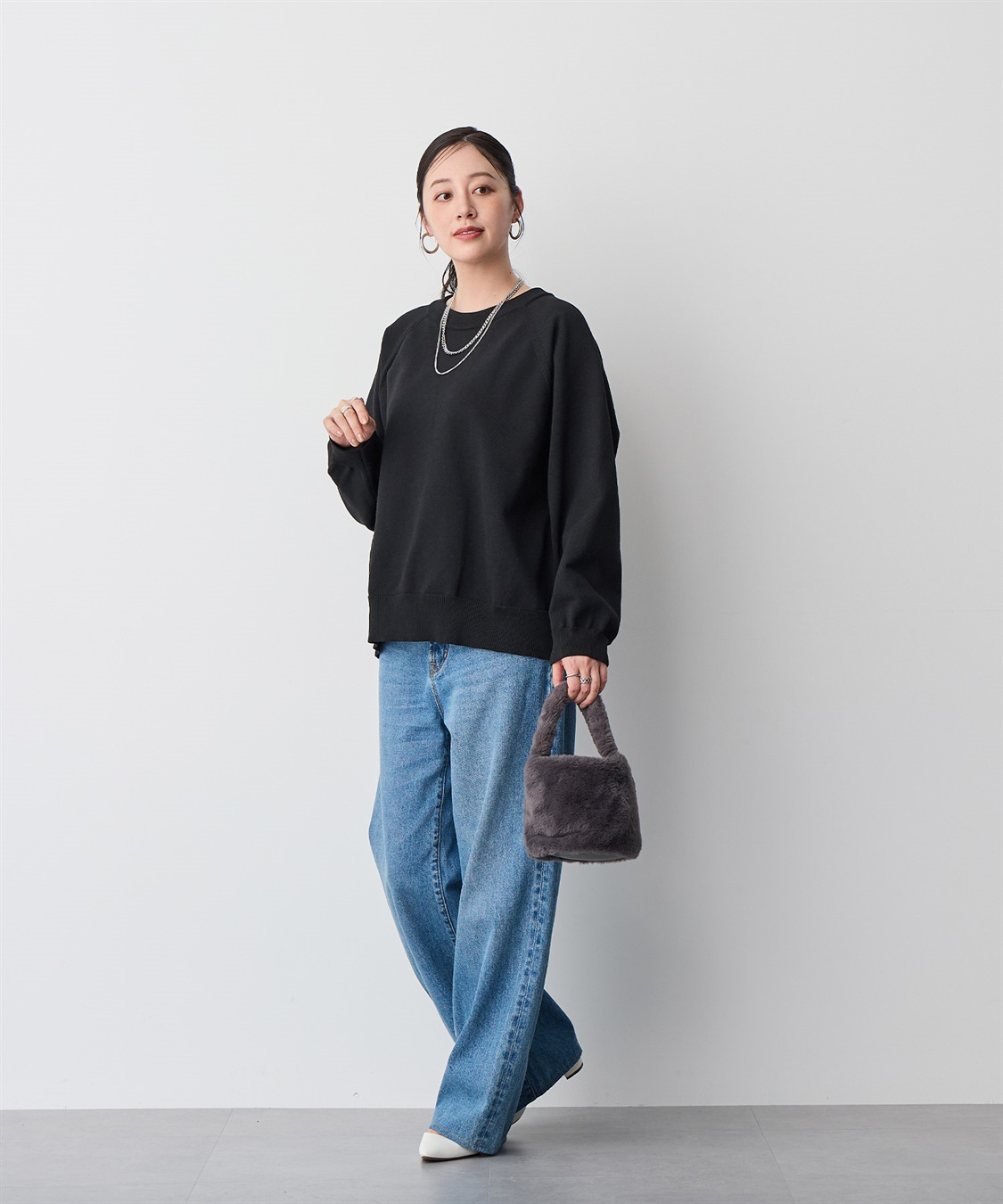 anyfee 【anyfee/プラスサイズ】ビックシルエットラグランニットプルオーバー_sub_8