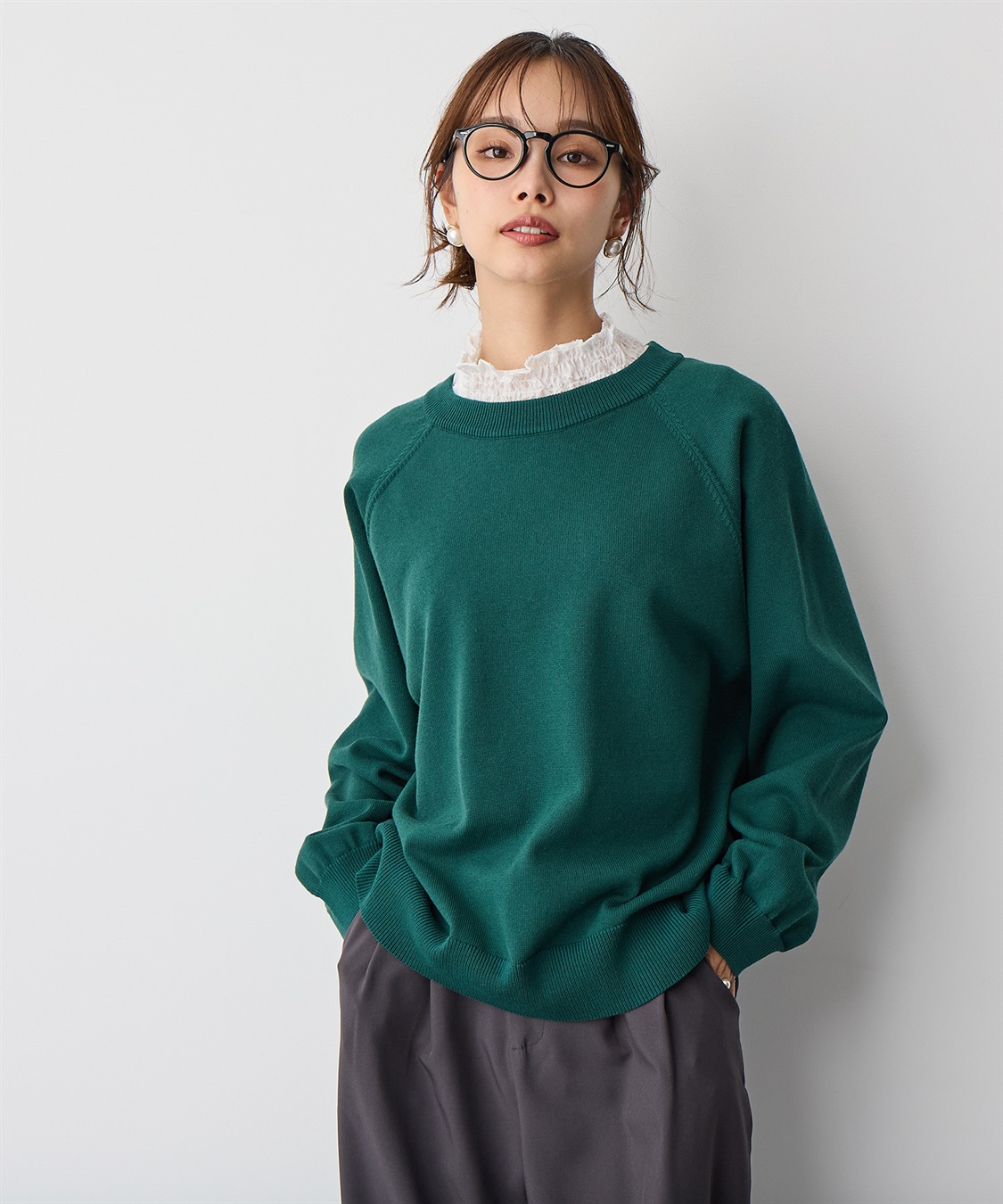 anyfee 【anyfee/プラスサイズ】ビックシルエットラグランニットプルオーバー_sub_11