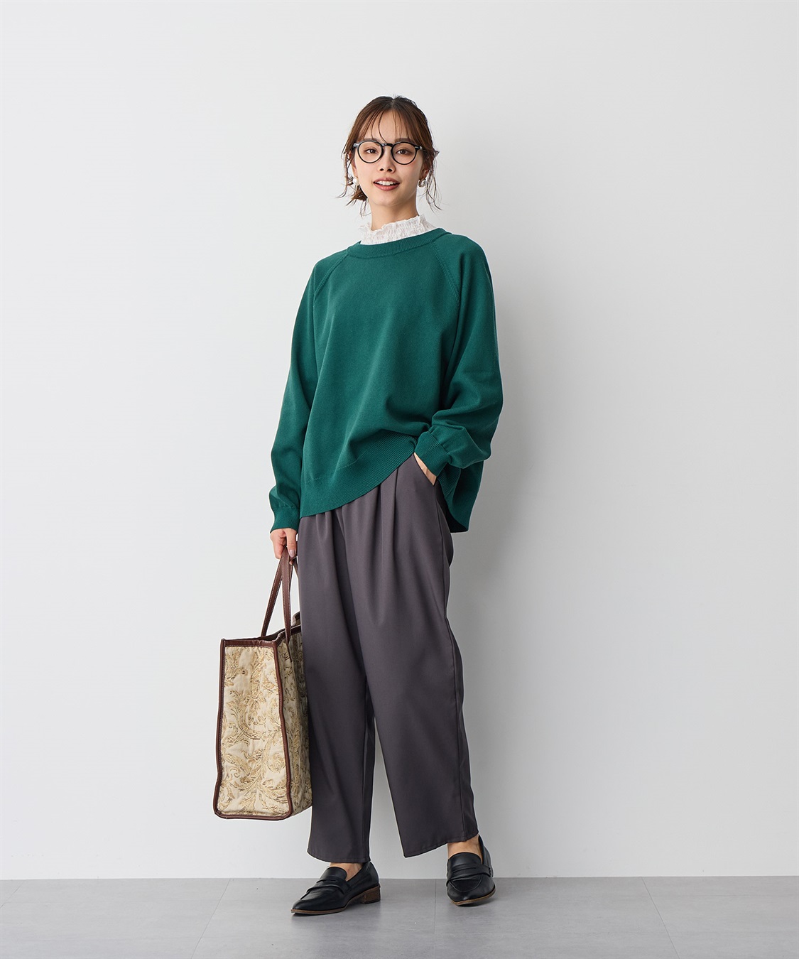 anyfee 【anyfee/プラスサイズ】ビックシルエットラグランニットプルオーバー_sub_12