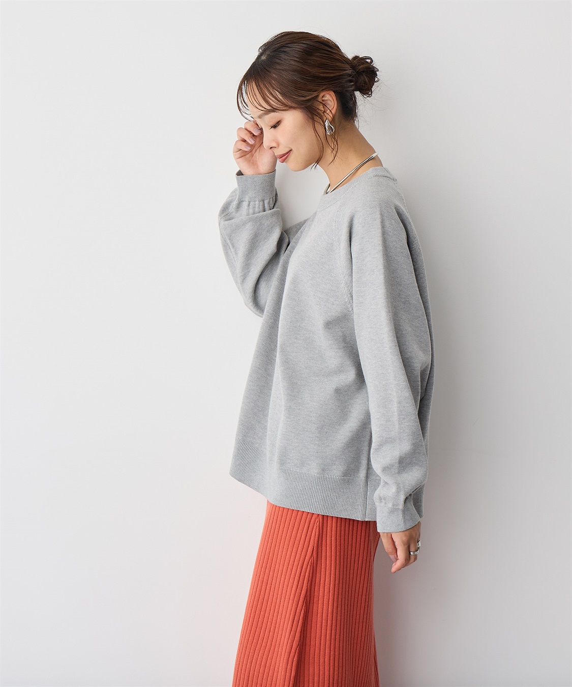 anyfee 【anyfee/プラスサイズ】ビックシルエットラグランニットプルオーバー_sub_17