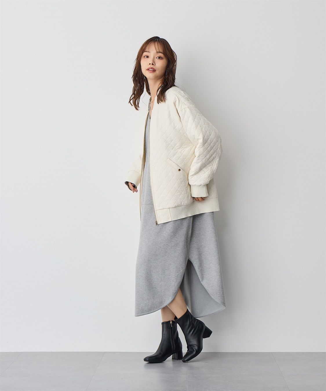 anyfee 【anyfee/プラスサイズ】キーネックスウェットライクワンピース_sub_6