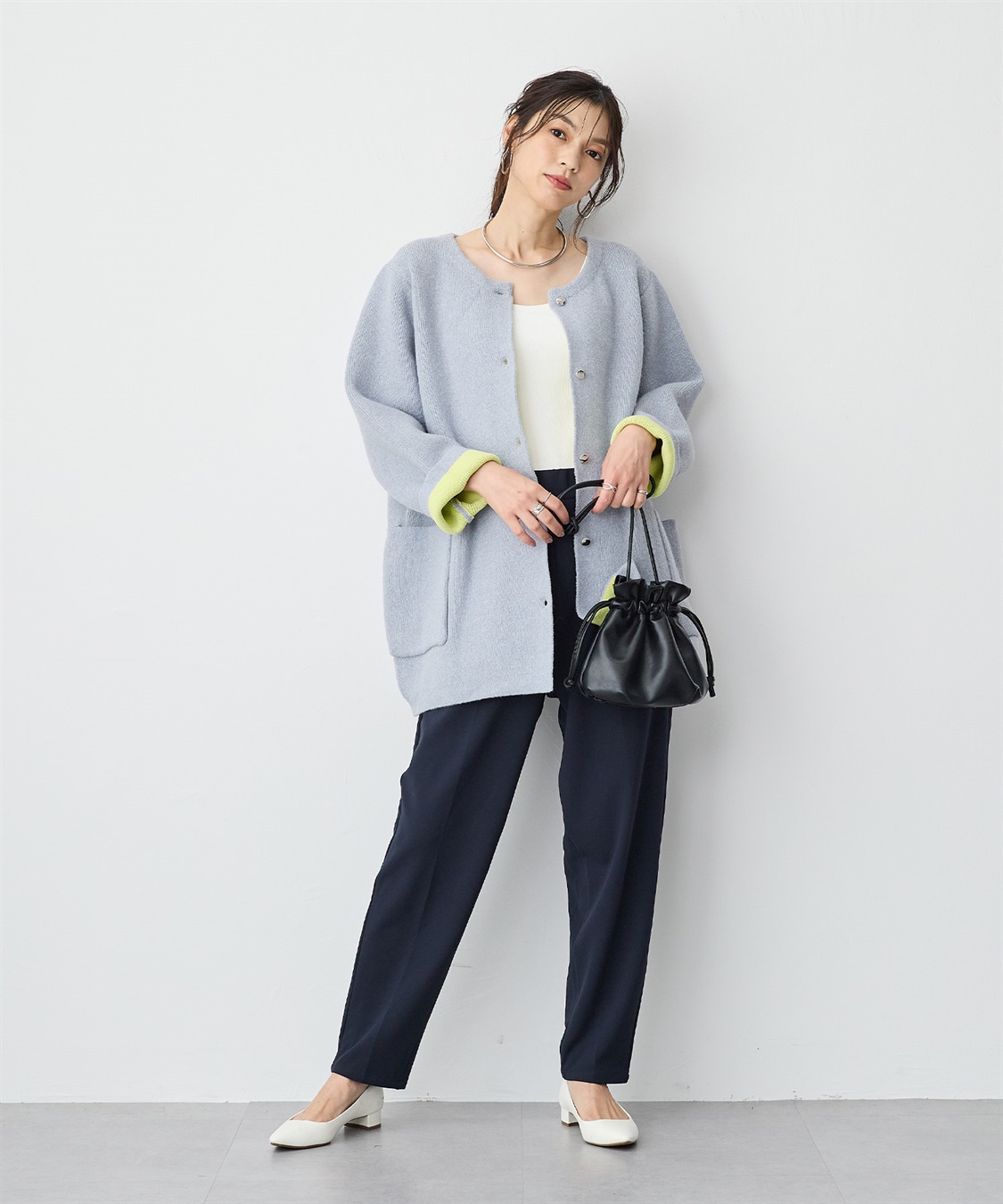 Life Style by cross marche 【anyfee/プラスサイズ】バイカラーニットジャケット_sub_15