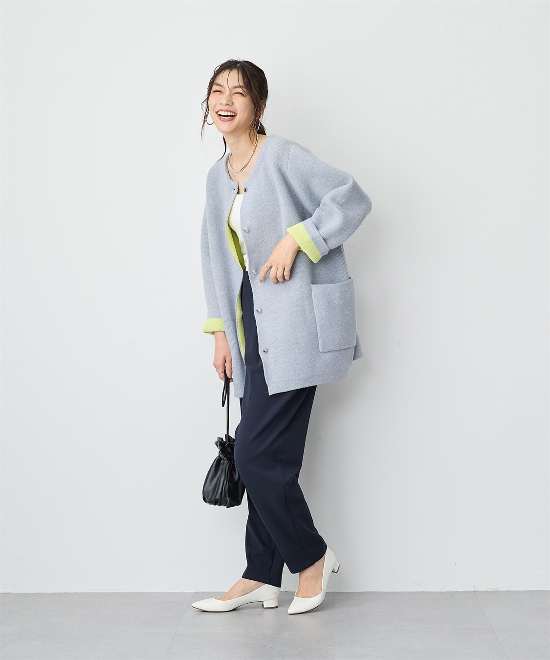 Life Style by cross marche 【anyfee/プラスサイズ】バイカラーニットジャケット_sub_16