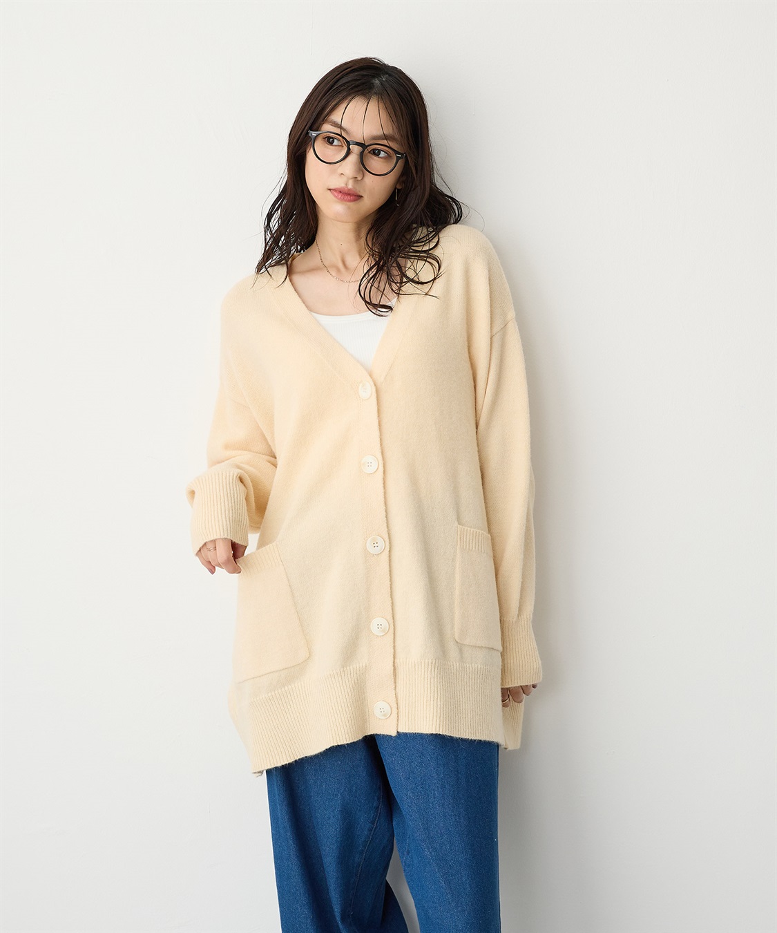 anyfee/プラスサイズ】Vネックニットカーディガン Life Style by cross