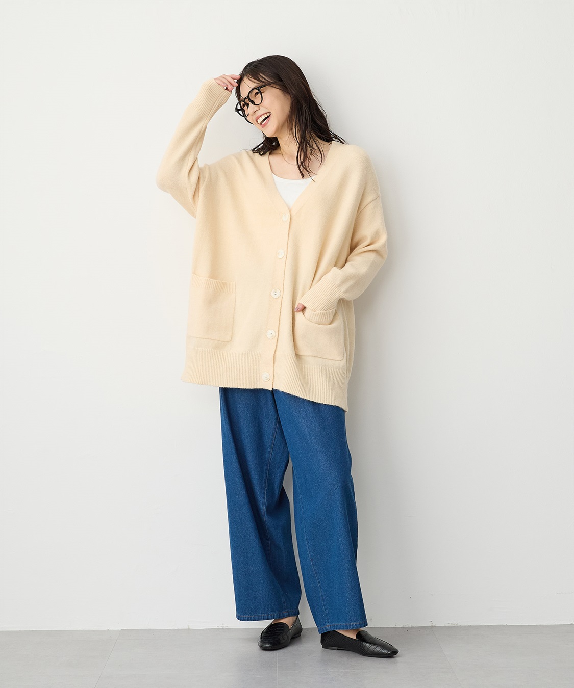 anyfee 【anyfee/プラスサイズ】Vネックニットカーディガン_sub_8