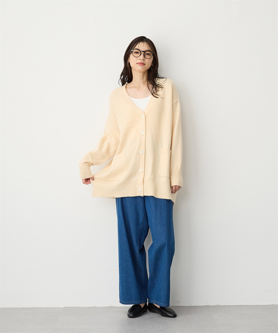 anyfee 【anyfee/プラスサイズ】Vネックニットカーディガン_sub_9