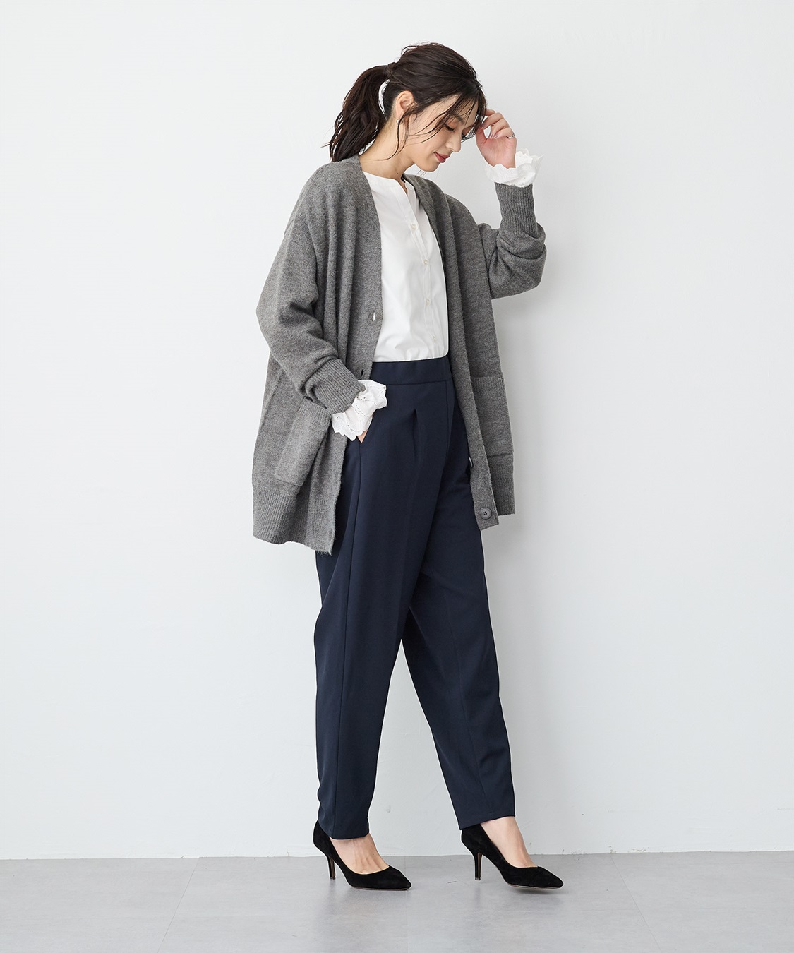 anyfee 【anyfee/プラスサイズ】Vネックニットカーディガン_sub_13