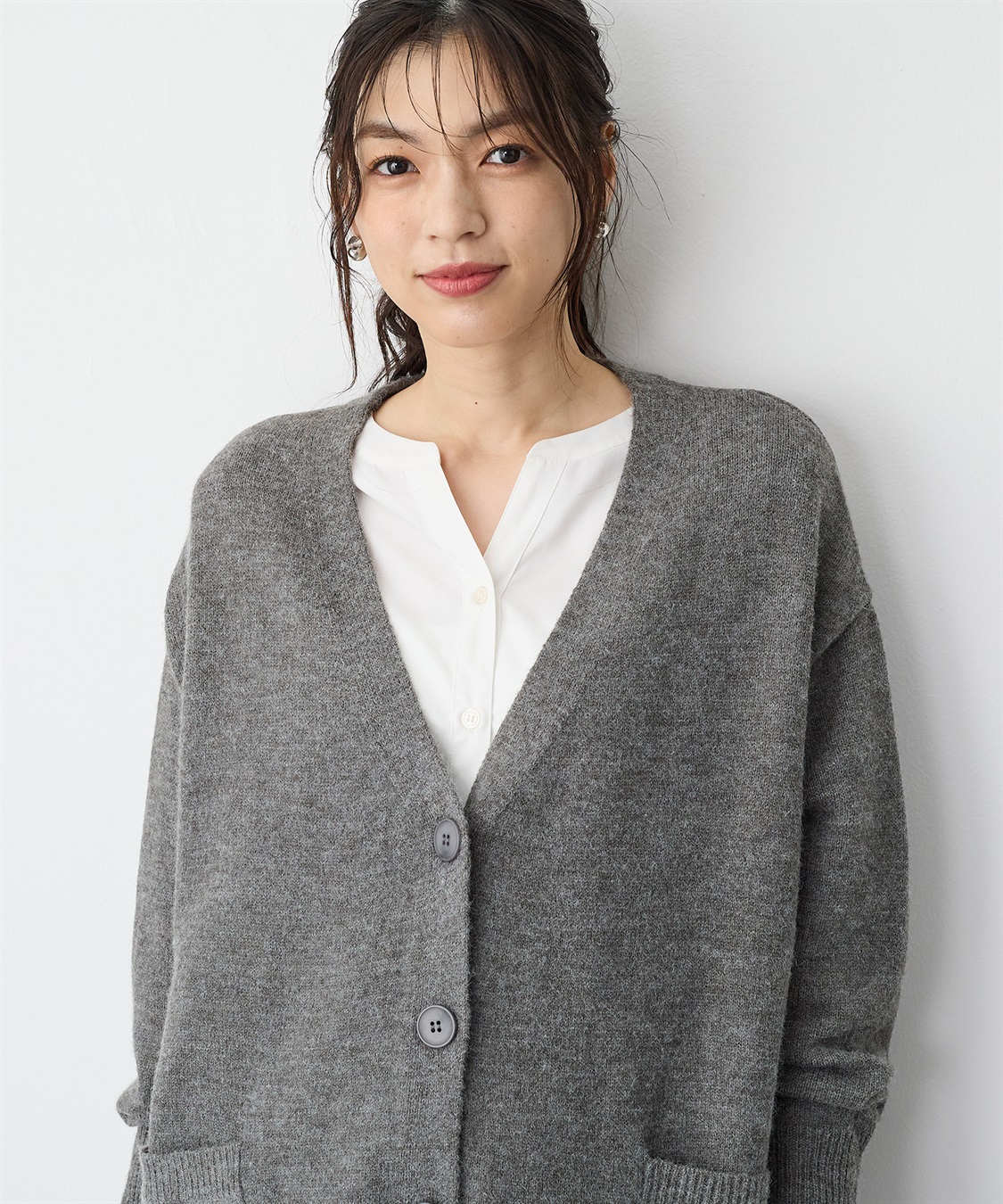 anyfee 【anyfee/プラスサイズ】Vネックニットカーディガン_sub_14