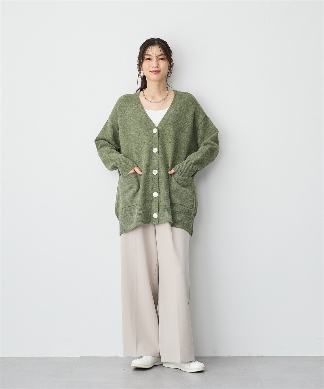 anyfee 【anyfee/プラスサイズ】Vネックニットカーディガン_sub_19