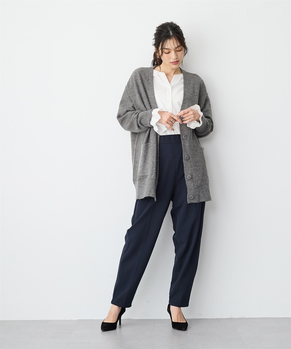 anyfee 【anyfee/プラスサイズ】Vネックニットカーディガン_sub_22