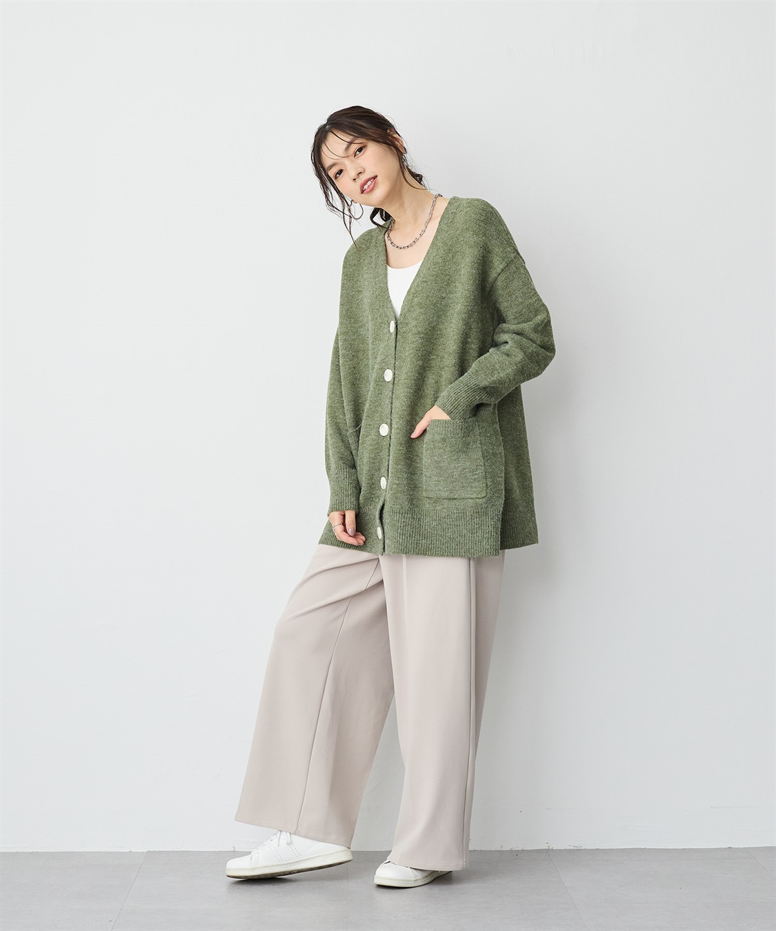 anyfee 【anyfee/プラスサイズ】Vネックニットカーディガン_sub_23