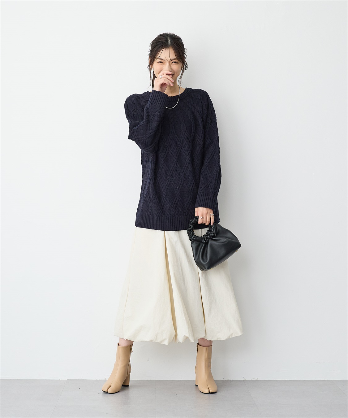 anyfee 【anyfee/プラスサイズ】ケーブル編みニットプルオーバー_sub_12