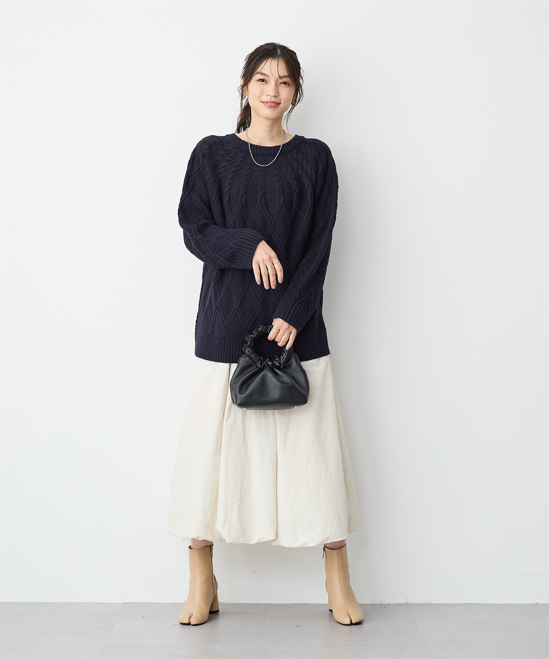 anyfee 【anyfee/プラスサイズ】ケーブル編みニットプルオーバー_sub_13