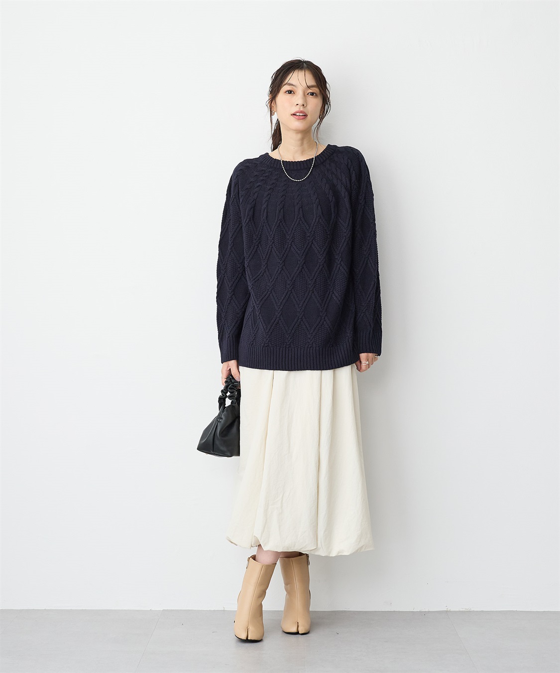 anyfee 【anyfee/プラスサイズ】ケーブル編みニットプルオーバー_sub_14