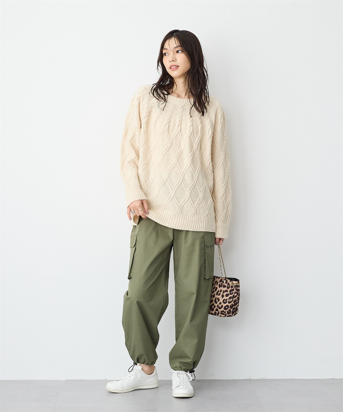 anyfee 【anyfee/プラスサイズ】ケーブル編みニットプルオーバー_sub_17