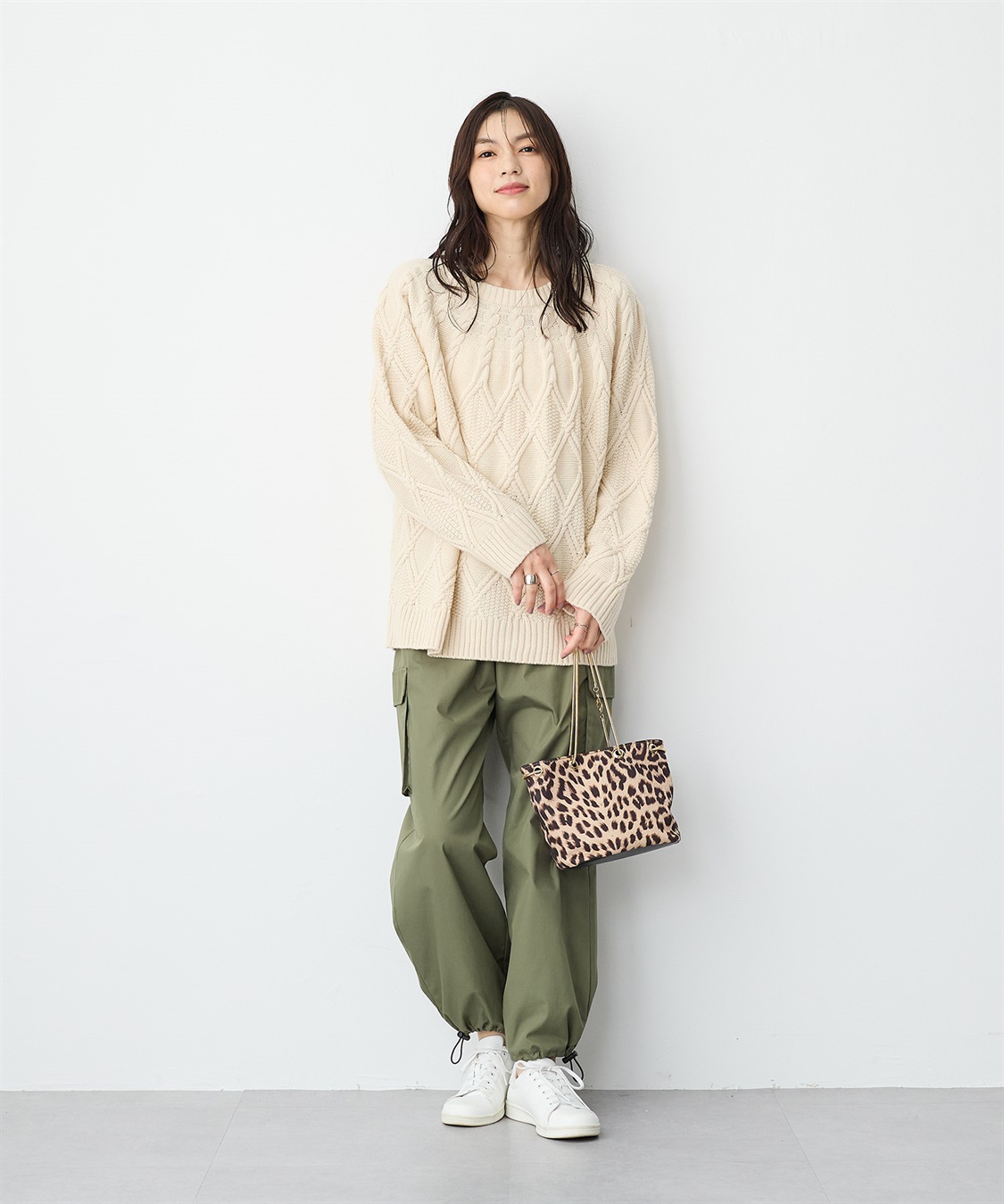 anyfee 【anyfee/プラスサイズ】ケーブル編みニットプルオーバー_sub_18