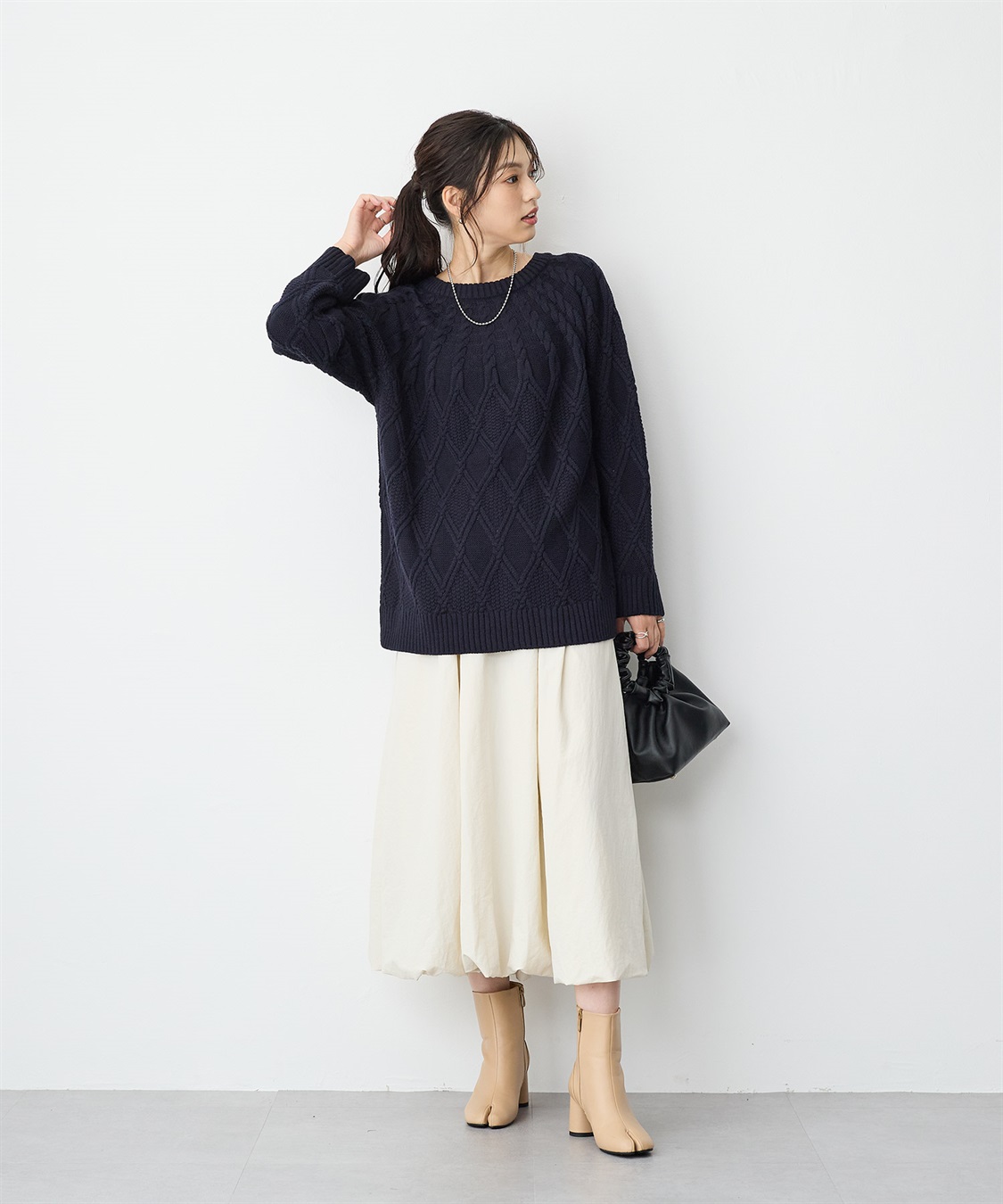 anyfee 【anyfee/プラスサイズ】ケーブル編みニットプルオーバー_sub_20