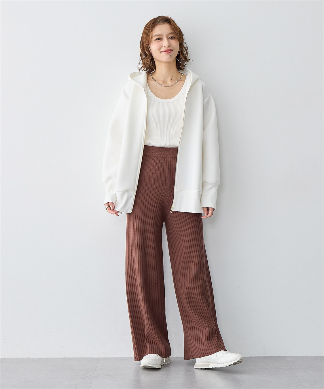 anyfee 【anyfee/プラスサイズ】ウォームタッチすっきりセミワイドニットパンツ《低身長サイズ有》_sub_6