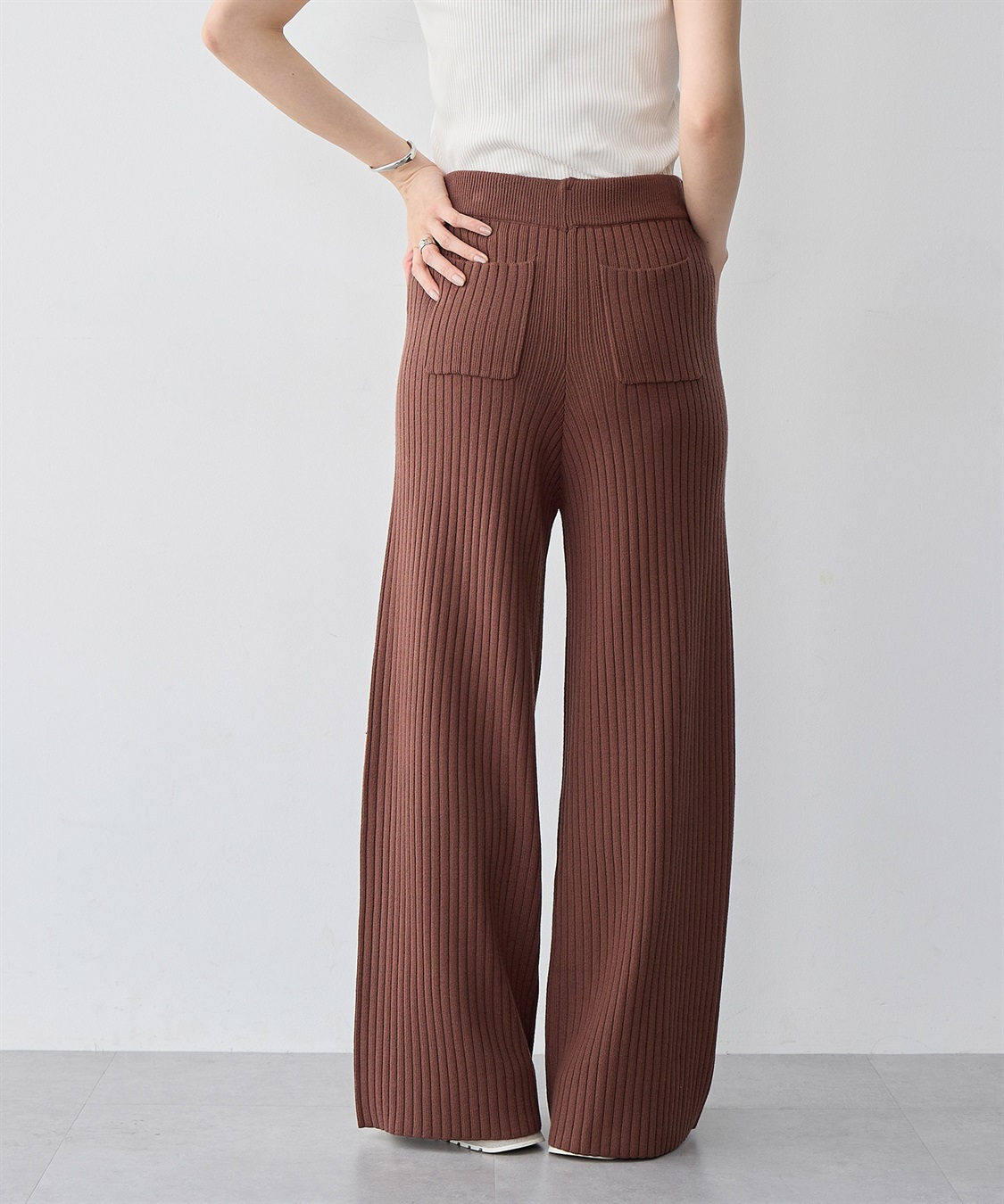 anyfee 【anyfee/プラスサイズ】ウォームタッチすっきりセミワイドニットパンツ《低身長サイズ有》_sub_9